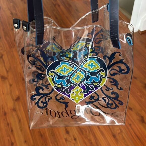 Brighton clear heart plastic tote bag navy - Picture 4 of 6
